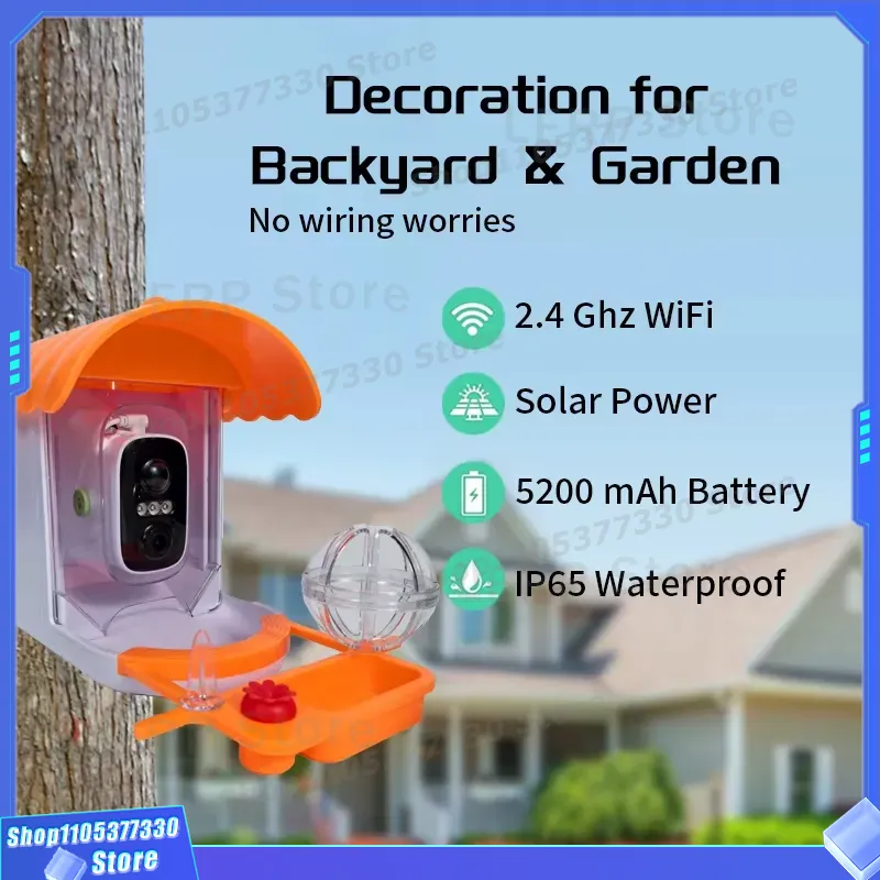 Bird Feeder Camera Wifi Smart Ai - Pengumpan Burung Pintar 3MP HD dengan