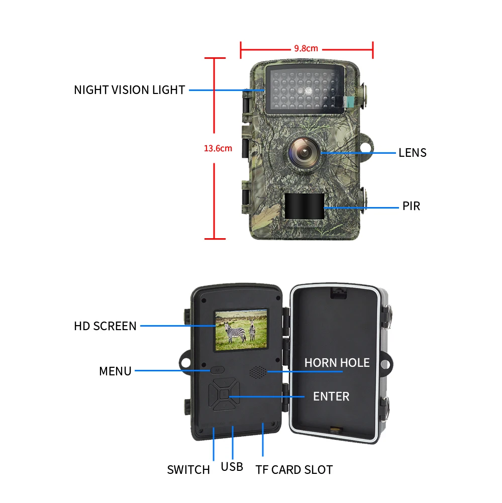 Kamera Trail 16MP 1080P Pengli - Night Vision Trail Camera Infrared Leds ulasan dan harga