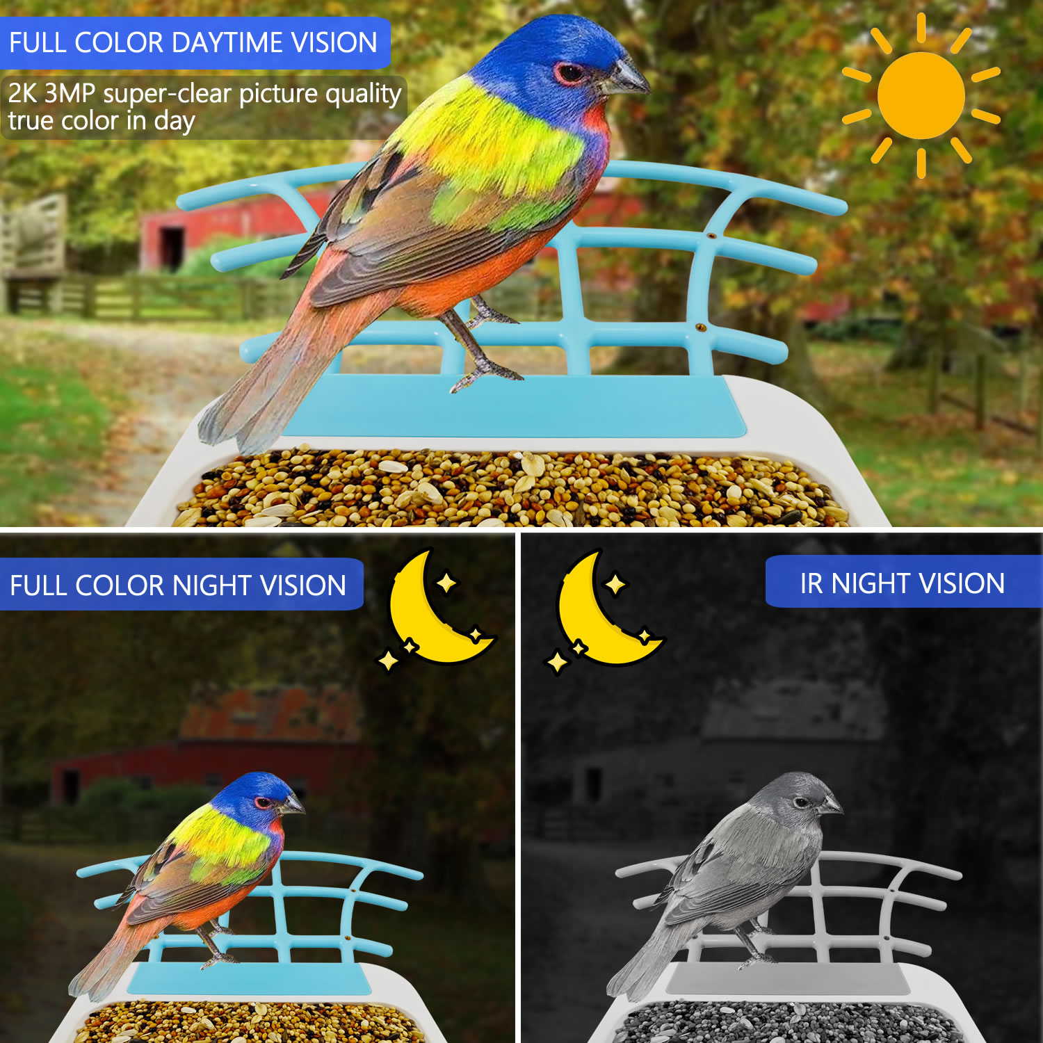 Kamera IP Jaringan Wifi Nirkab - Bird Feeder Camera Wifi Smart Ai ulasan dan harga