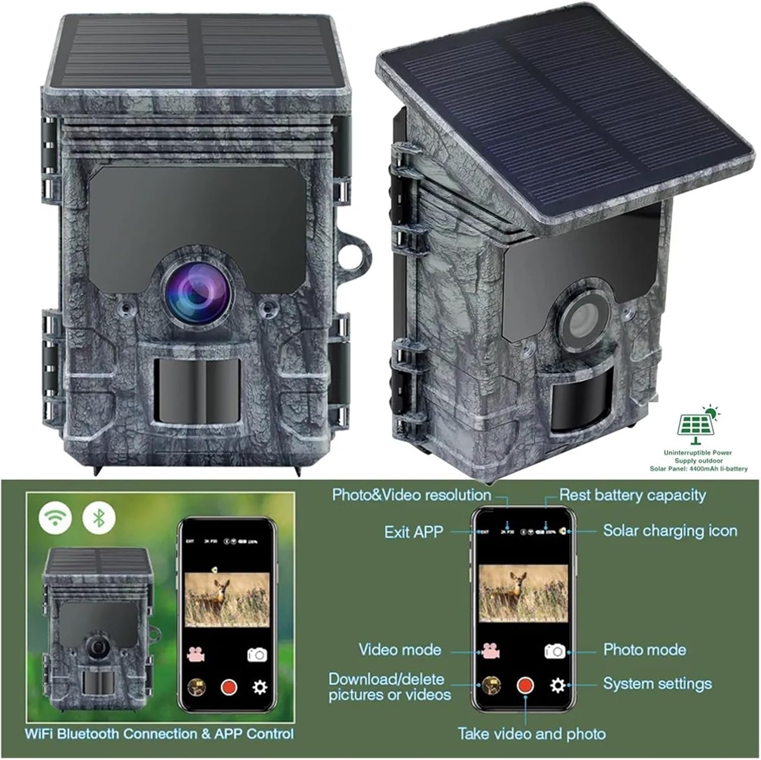 Kamera Pengintai 4K dengan WiF - Trail Camera Solar Panel Powered ulasan dan harga
