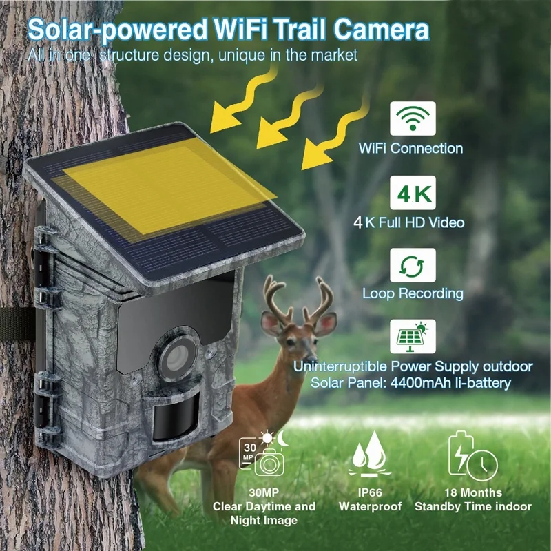Kamera Berburu 4K WiFi Bertena - Trail Camera Solar Panel Powered ulasan dan harga
