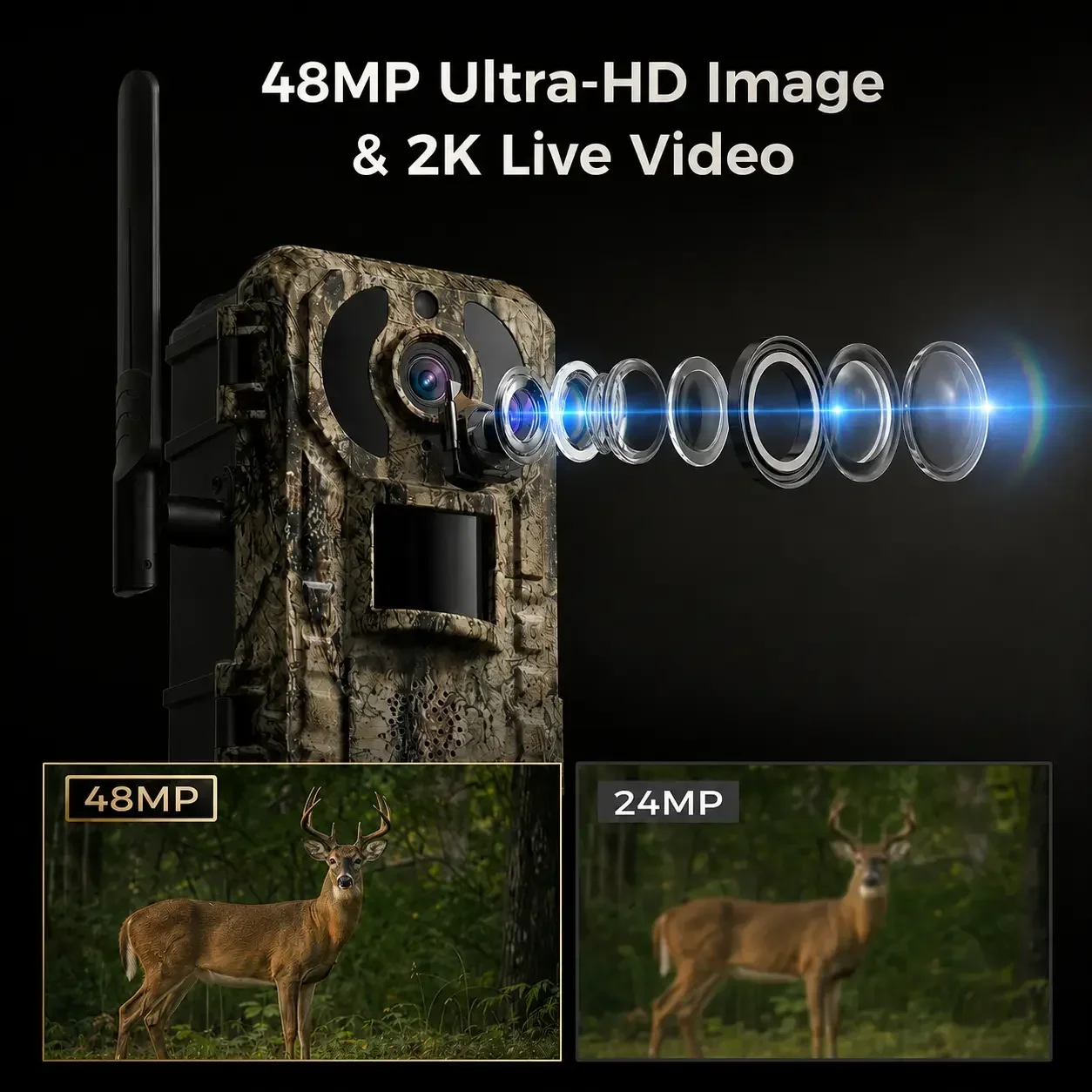 Kamera Perburuan Bertenaga Sur - Hunting Game Camera Night Vision No Glow ulasan dan harga